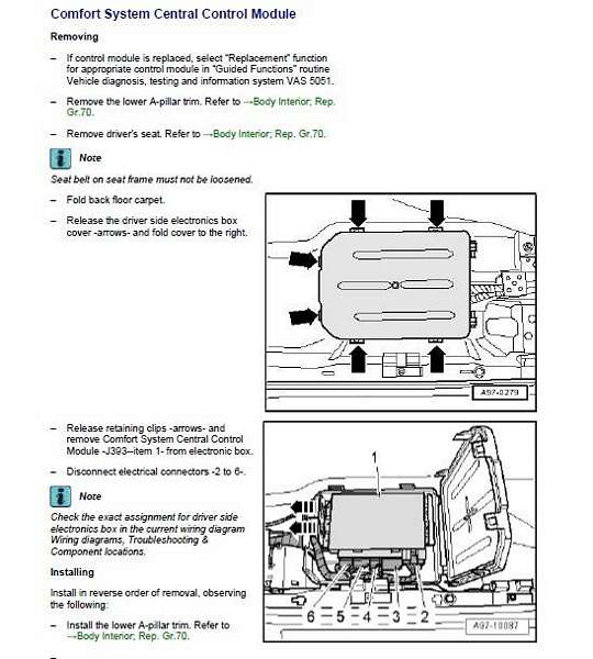 A4 convertible Comfort control system module - AudiWorld Forums