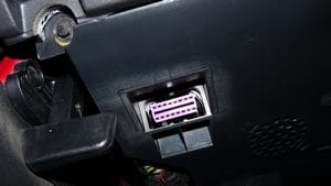 OBDII connector in cabriolet