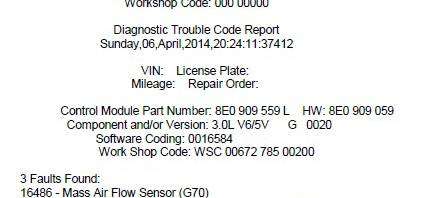04 Audi Cabriolet ESP codes