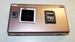 NDSTT, 8GB MicroSD and metallic rose DS Lite