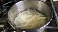 Jicama strips boiled