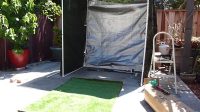 golf net with practice fake grass