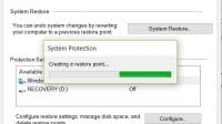 System Properties/System Protection/Create Restore Point