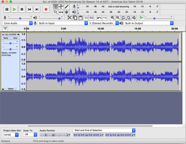 Audacity App macOS Catalina