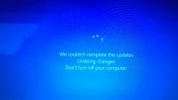 Windows 10 Couldn't update - Undo Changes