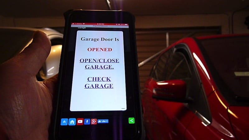 Control Garage Remotely with WIFI and Smart Phones