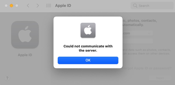 icloud failed to log in