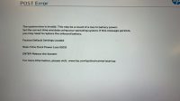HP Post Error RTC screen